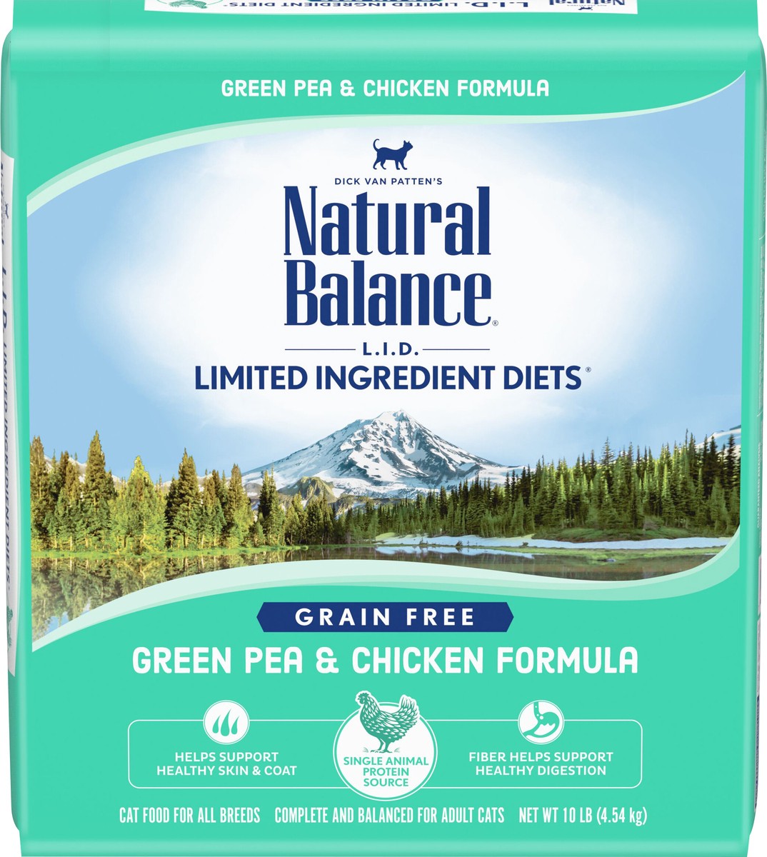 slide 1 of 6, Natural Balance L.I.D. Limited Ingredient Diets Grain Free Green Pea & Chicken Formula Cat Food 10 lb, 10 lb