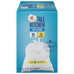 Giant Tall Kitchen Flap Tie Bags 13 Gallon