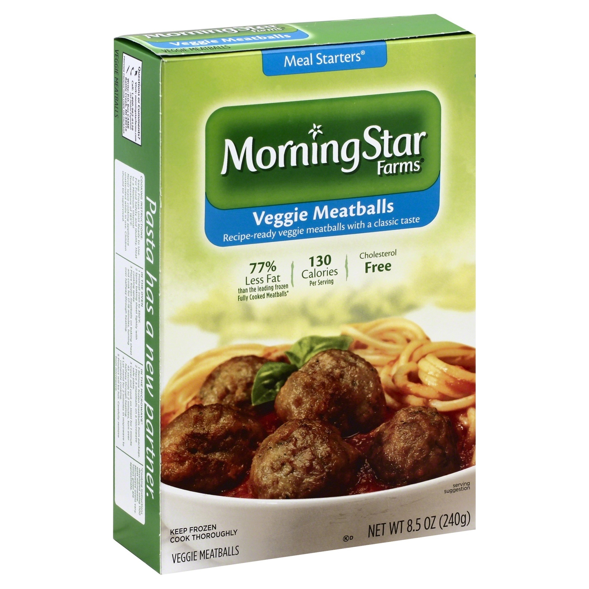 slide 1 of 2, MorningStar Farms Meal Starters Veggie Meatballs, 8.5 oz