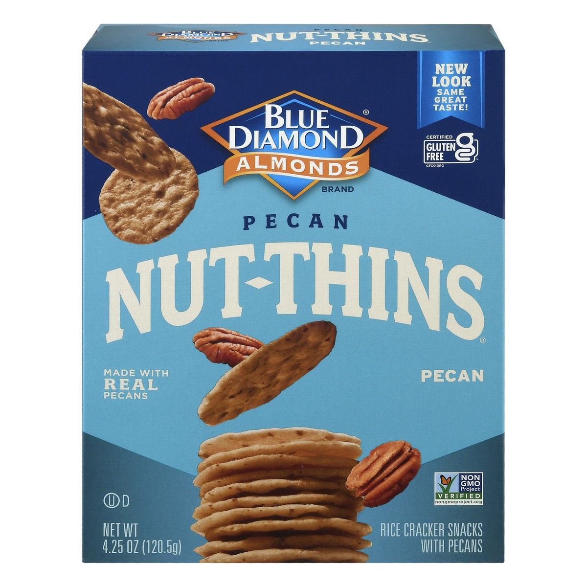 slide 1 of 12, Blue Diamond Nut-Thins Pecan Crackers 4.25 oz, 4.25 oz