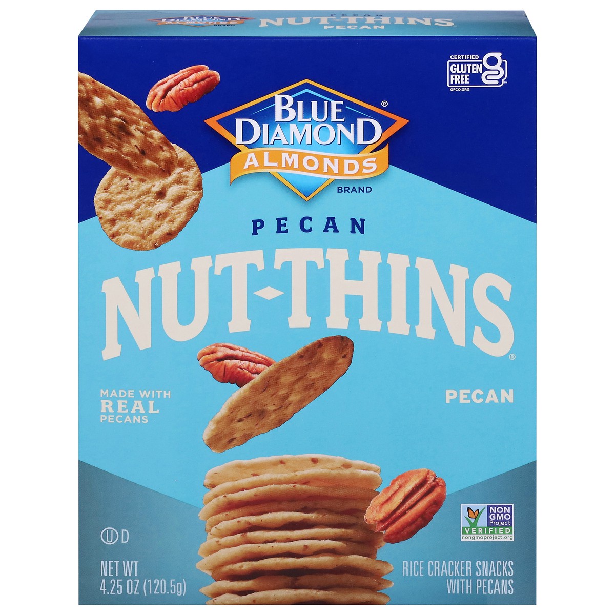 slide 1 of 12, Blue Diamond Nut-Thins Pecan Rice Cracker Snacks 4.25 oz, 4.25 oz
