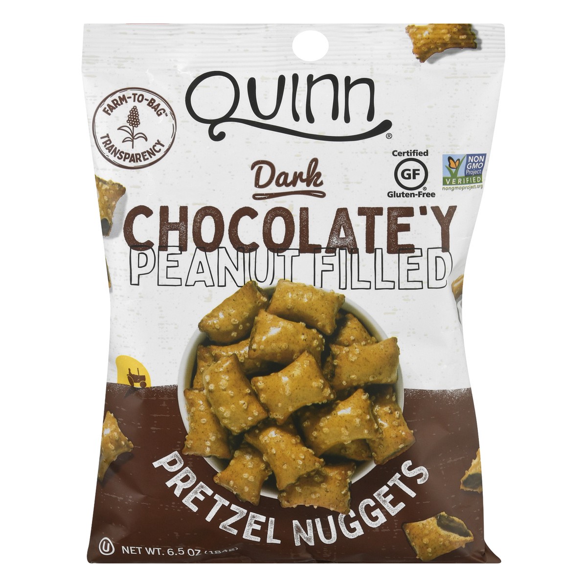 slide 2 of 13, Quinn Peanut Butter Chocolate Filled Pretzel, 6.5 oz