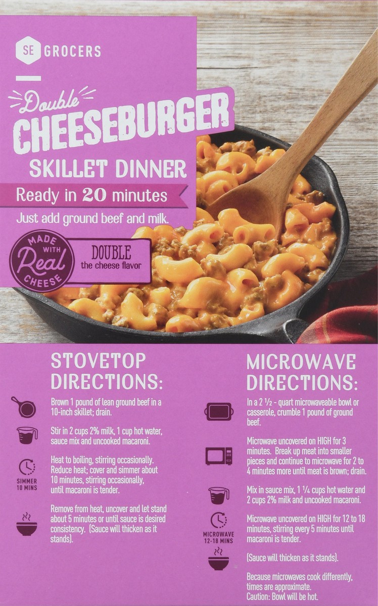 slide 2 of 9, SE Grocers Sklt Dnr Double Cheesebur, 5.2 oz