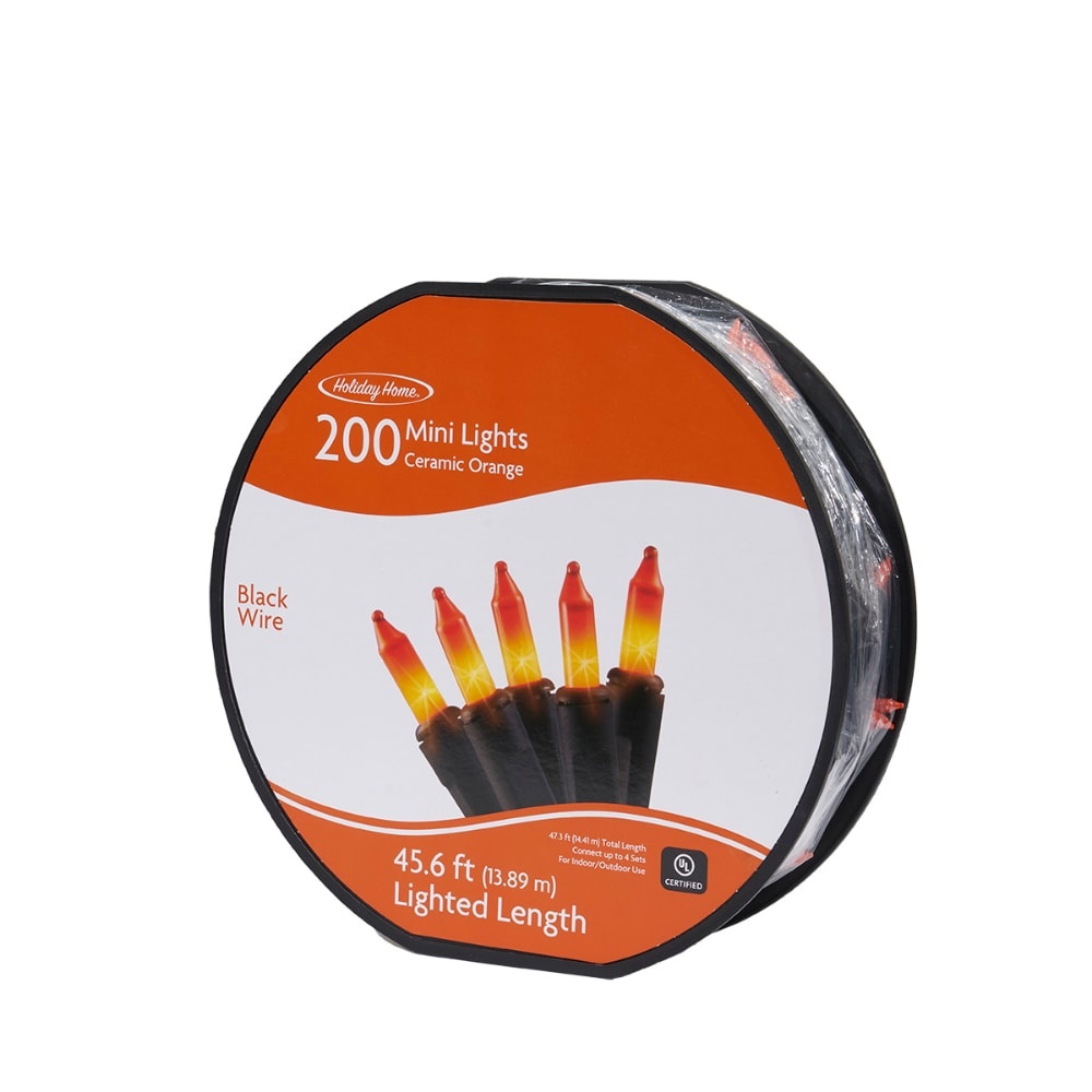 slide 1 of 1, Holiday Home Mini String Lights Reel - Ceramic Orange, 45.6 ft