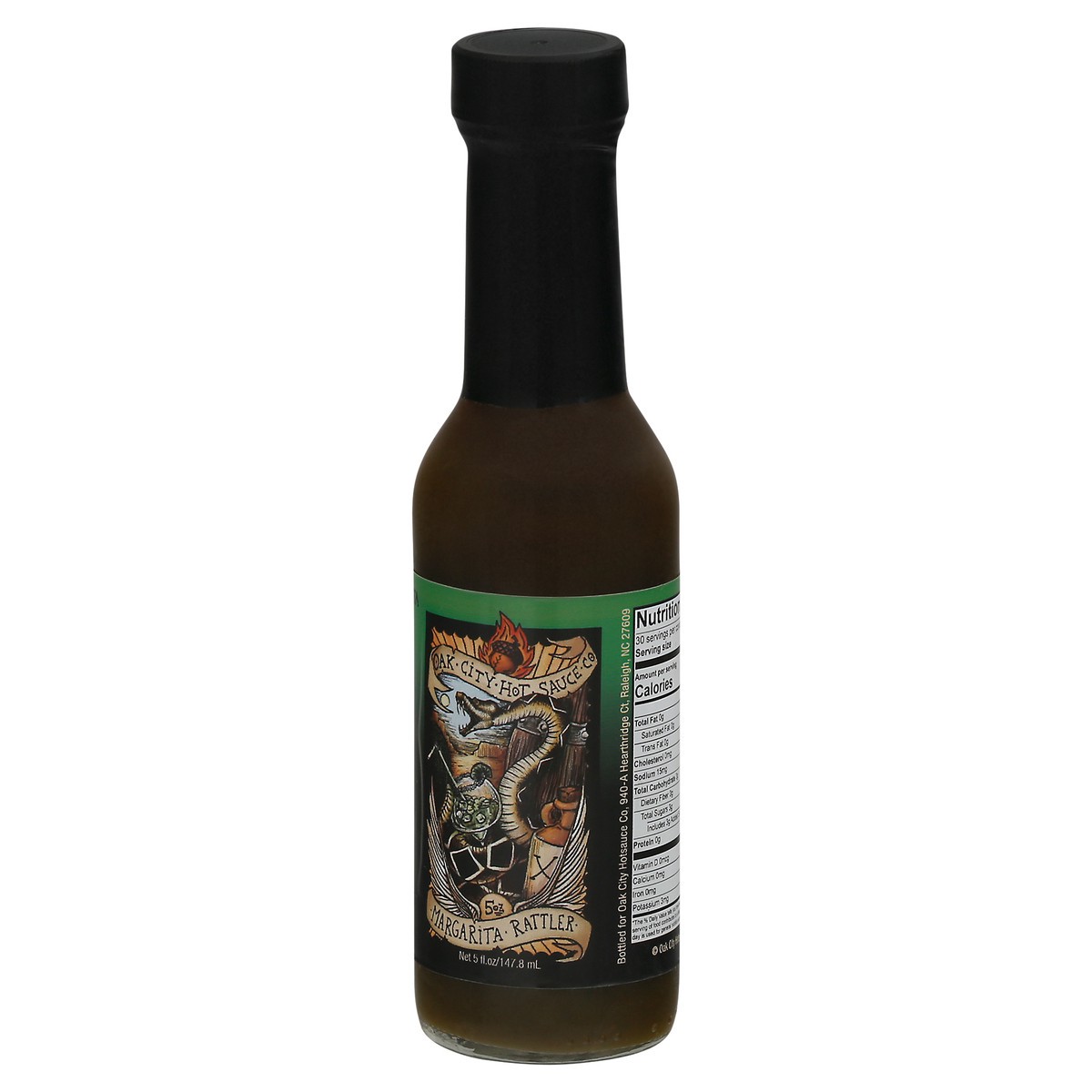 slide 3 of 9, Oak City Hot Sauce Margarita Rattler 5 fl oz Bottle, 1 ct