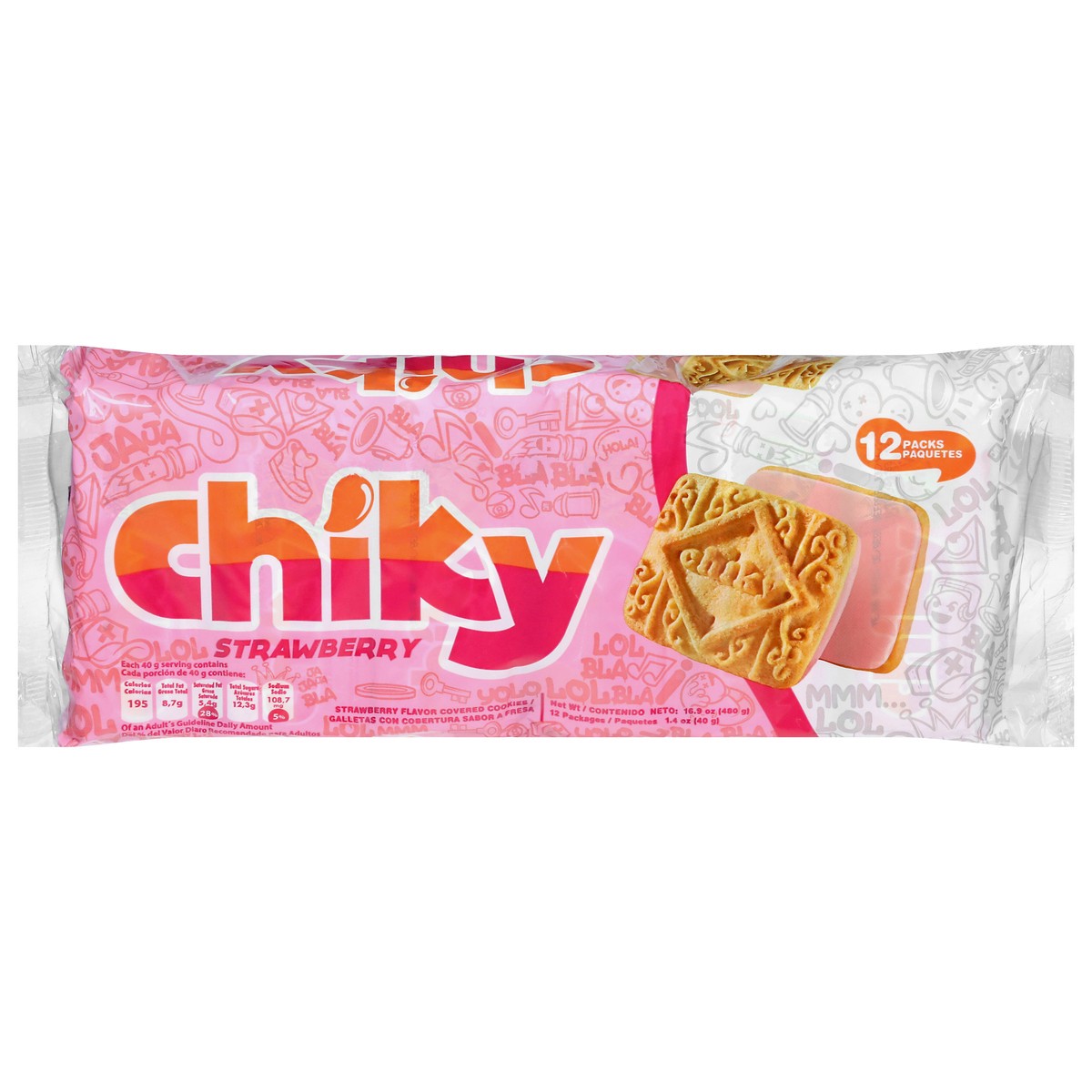 slide 1 of 13, Chiky Strawberry Cookies 12 - 1.4 oz Packs, 12 ct