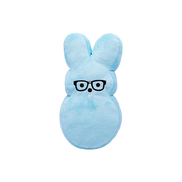 Peeps Plush Bunny Toy for Dogs, Blue Nerd