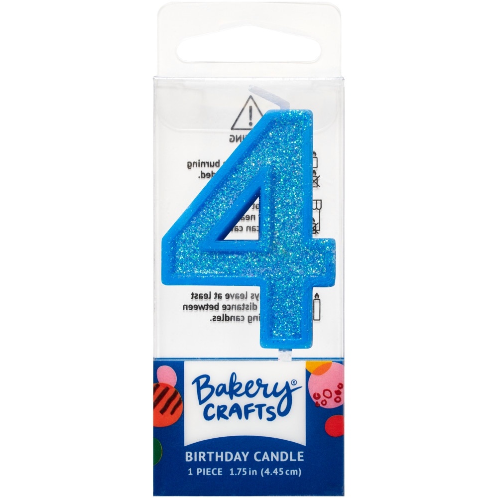 slide 1 of 1, DecoPac Four Birthday Candle Cake Decoration - Blue, 1 ct