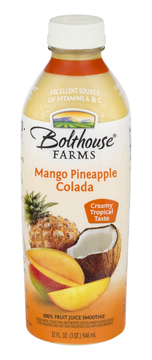 slide 1 of 1, Bolthouse Farms Mango Pineapple Colada 100% Fruit Juice Smoothie, 32 fl oz