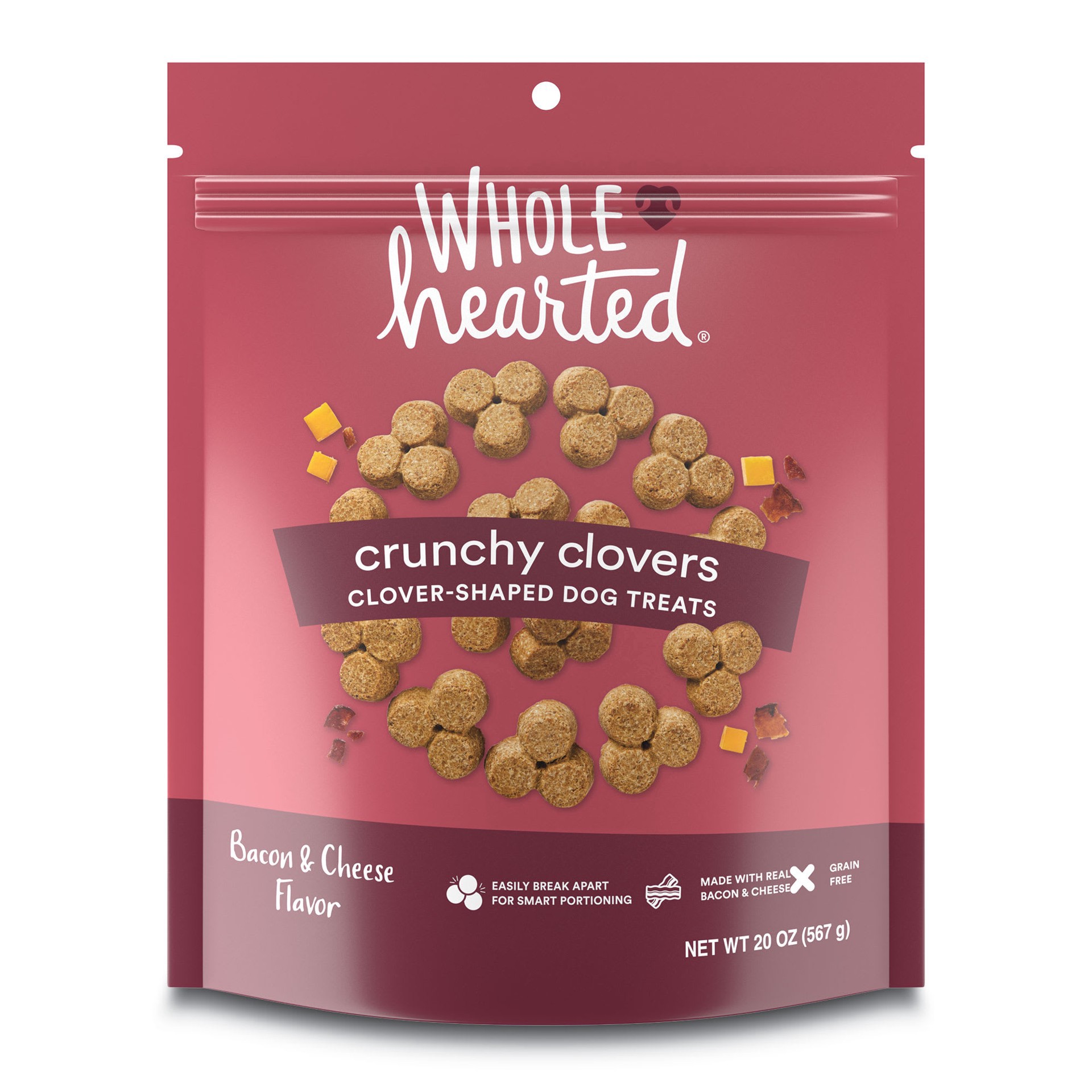 slide 1 of 1, WholeHearted Grain Free Bacon/Cheese Dog Treats, 20 oz., 20 oz