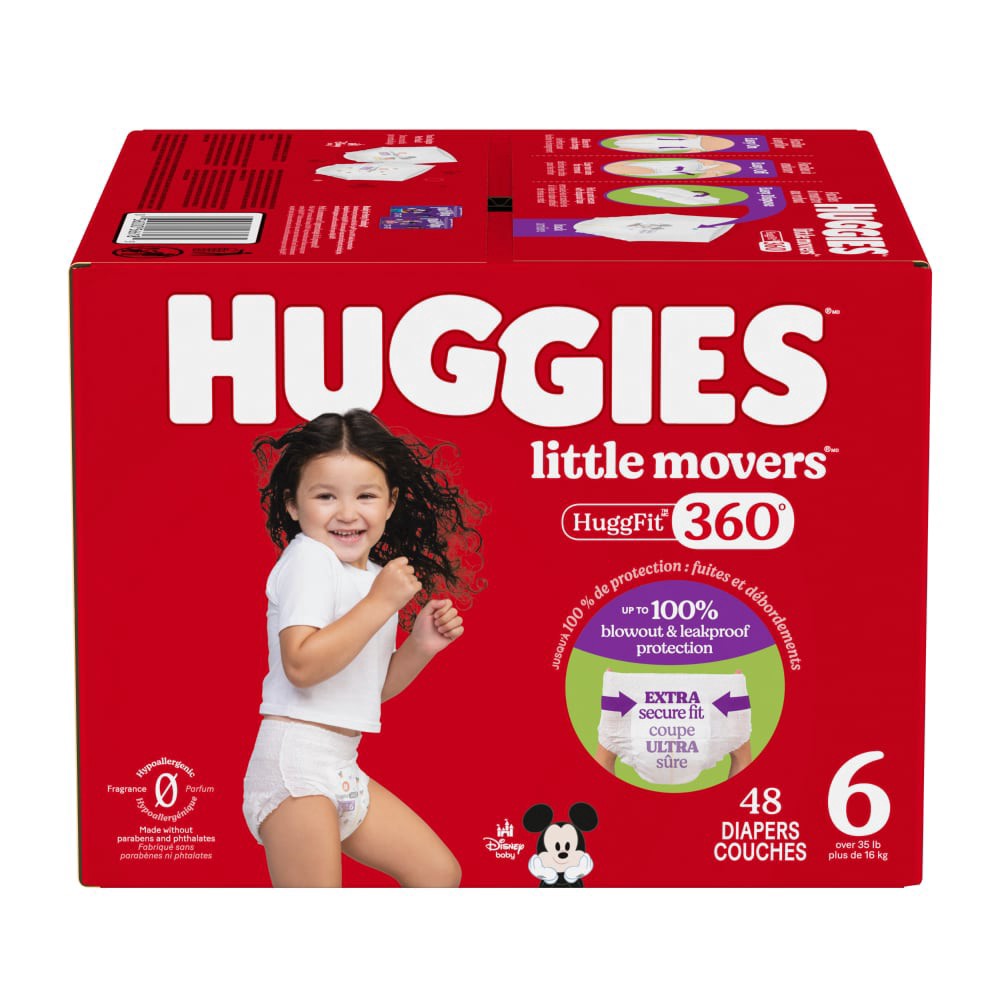 slide 1 of 1, Huggies® Little Movers® Hugg Fit™ Diapers Size 6, 48 ct