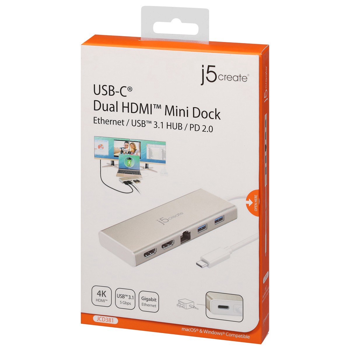 slide 6 of 12, j5create Dual HDMI USB-C Mini Dock 1 ea, 1 ct