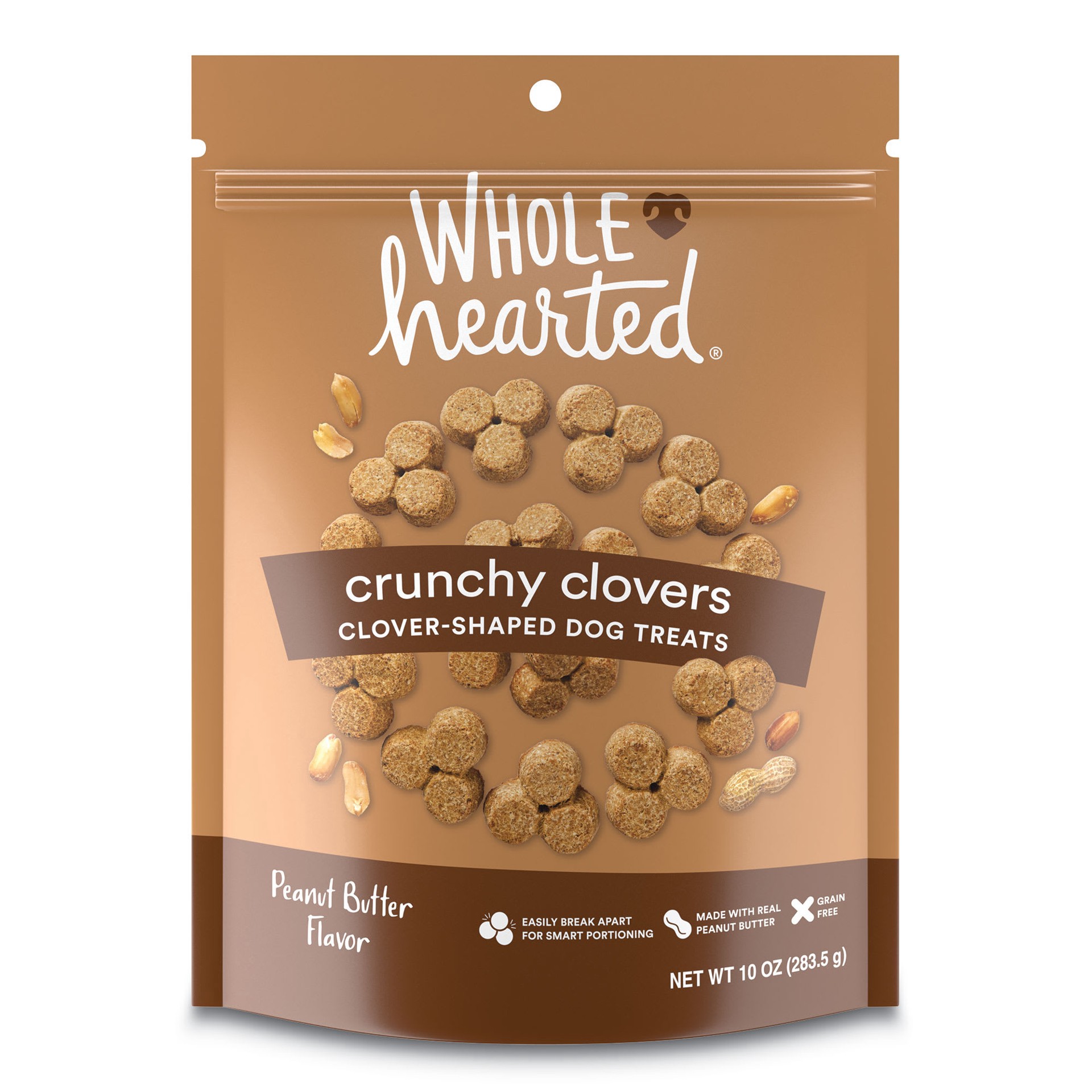 slide 1 of 1, WholeHearted Grain Free Peanut Butter Biscuit Dog Treats, 10 oz., 10 oz