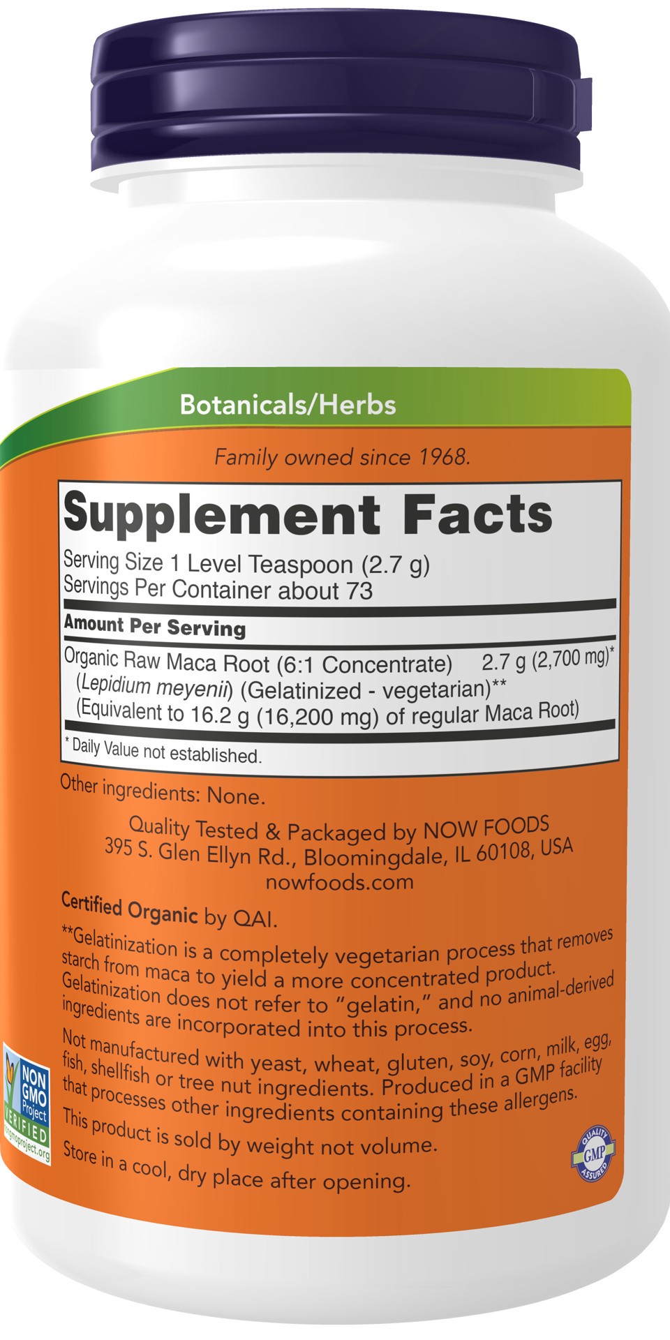 slide 2 of 4, NOW Maca Pure Powder, Organic - 7 oz., 7 oz