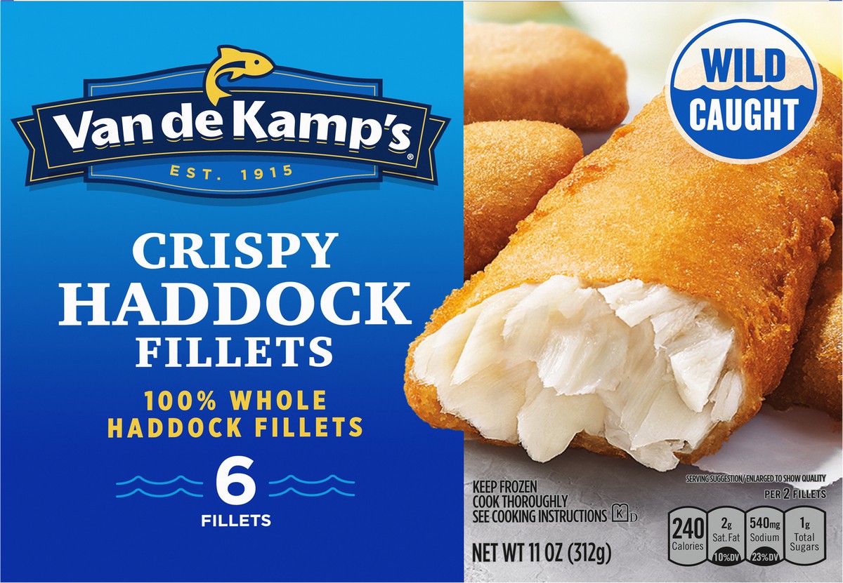 slide 5 of 11, Van de Kamp's Crispy 100% Whole Haddock Fillets 6 ea, 6 ct