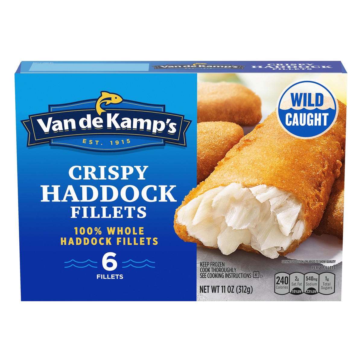 slide 1 of 11, Van de Kamp's Crispy 100% Whole Haddock Fillets 6 ea, 6 ct