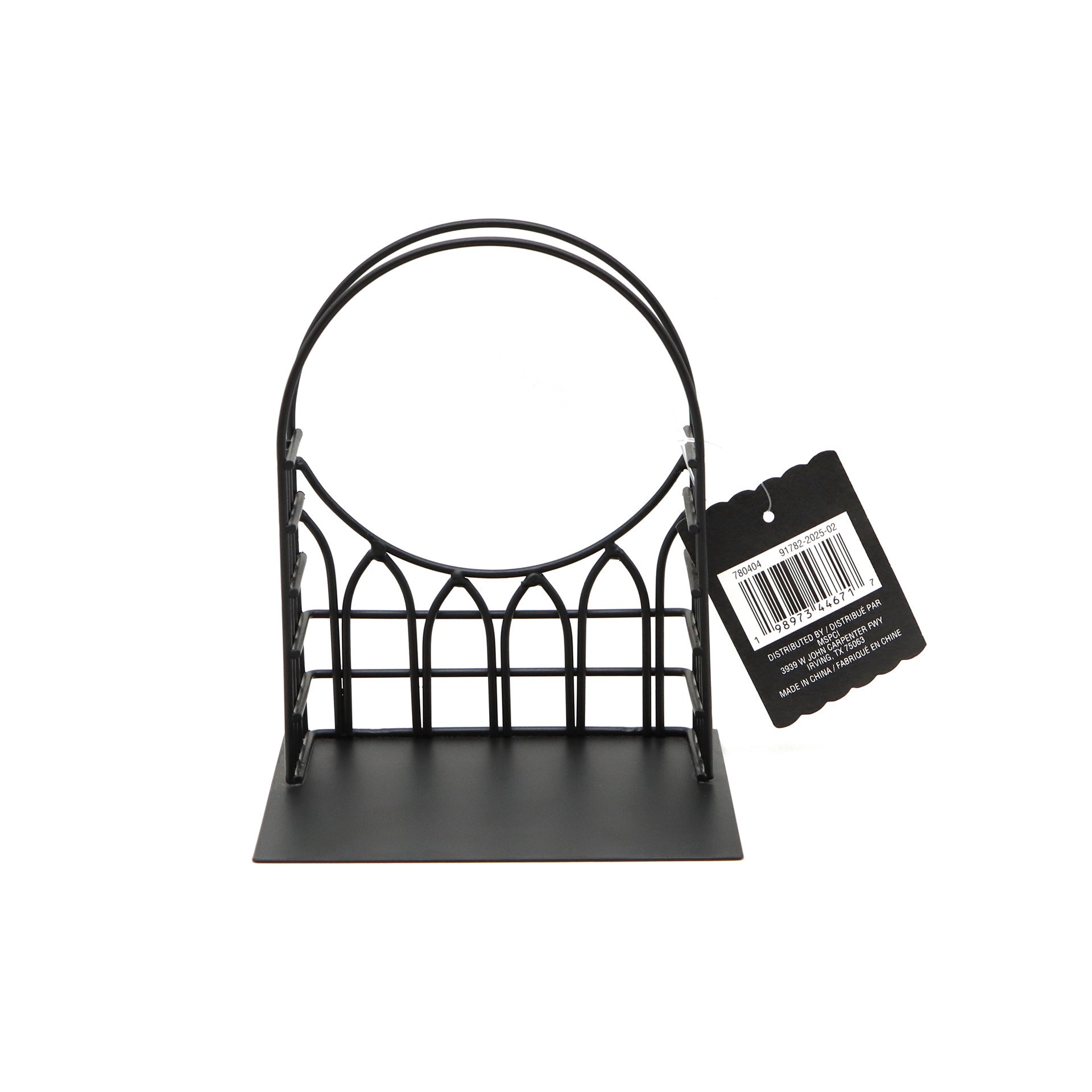 slide 3 of 3, 6" Black Arch Window Metal Miniature Stand By Ashland, 6 in