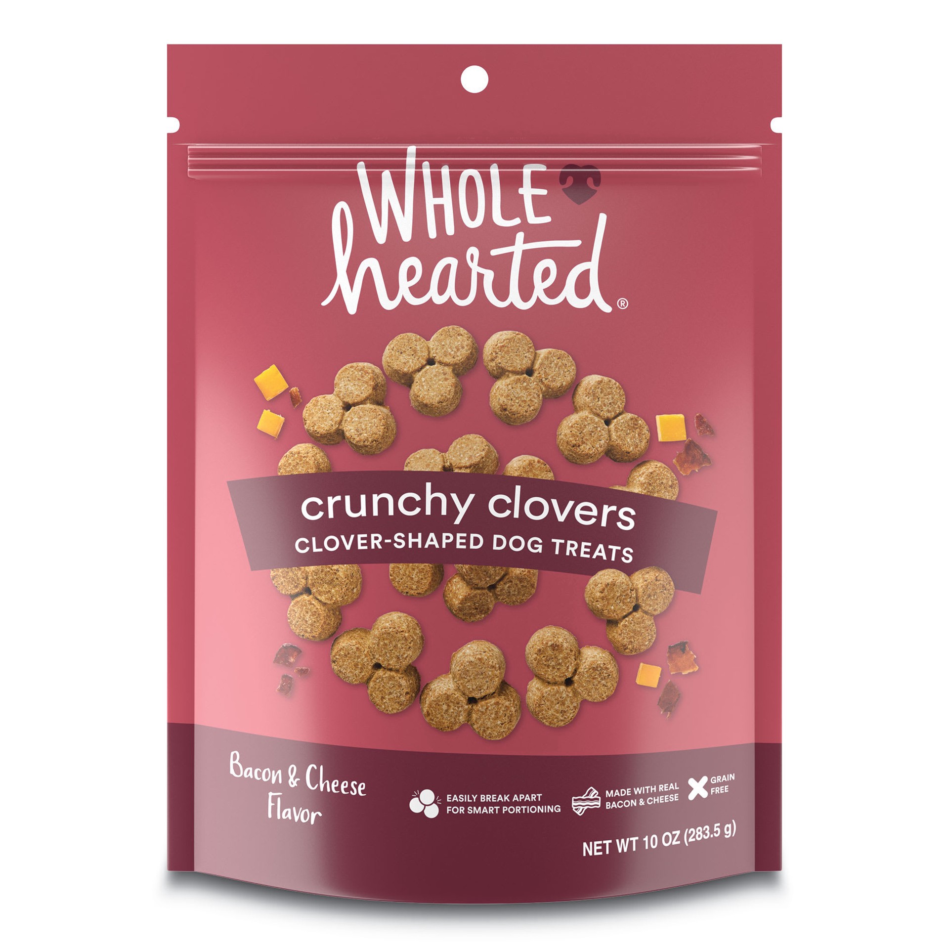 slide 1 of 1, WholeHearted Grain Free Bacon/Cheese Dog Treats, 10 oz., 10 oz