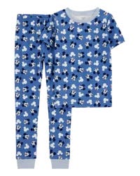 Carter's Kid 2-Piece Mickey Mouse 100% Snug Fit Cotton Pajamas Navy Size 10