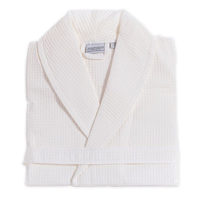 slide 1 of 4, Linum Home Textiles Small/Medium Unisex Turkish Cotton Waffle Bathrobe - White, 1 ct