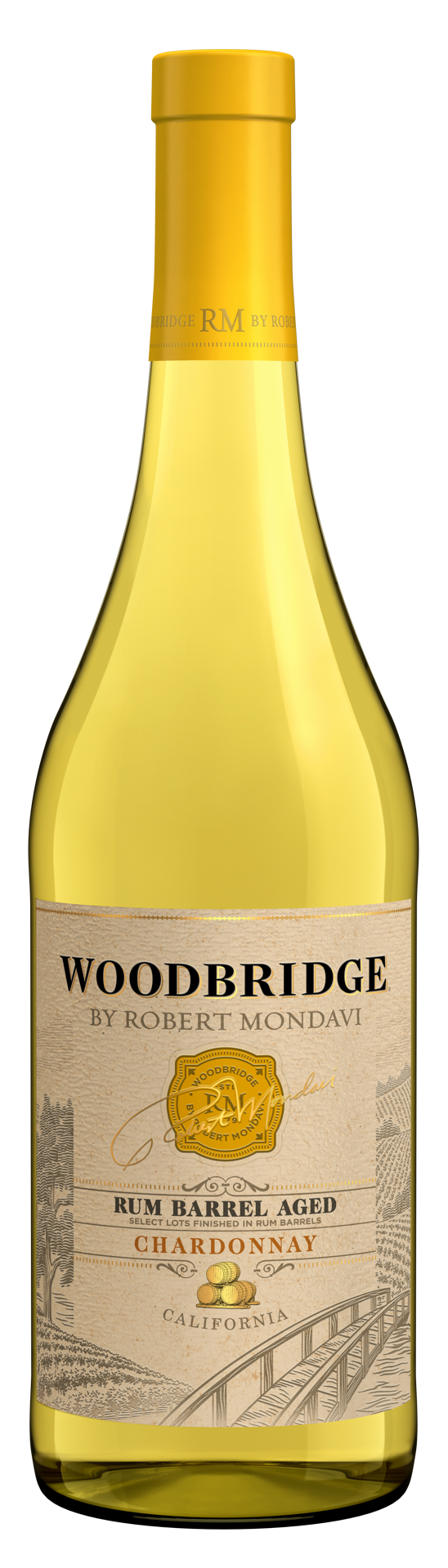 slide 1 of 7, Woodbridge by Robert Mondavi Rum Barrel Aged Chardonnay White Wine, 750 mL Bottle, 25.36 fl oz