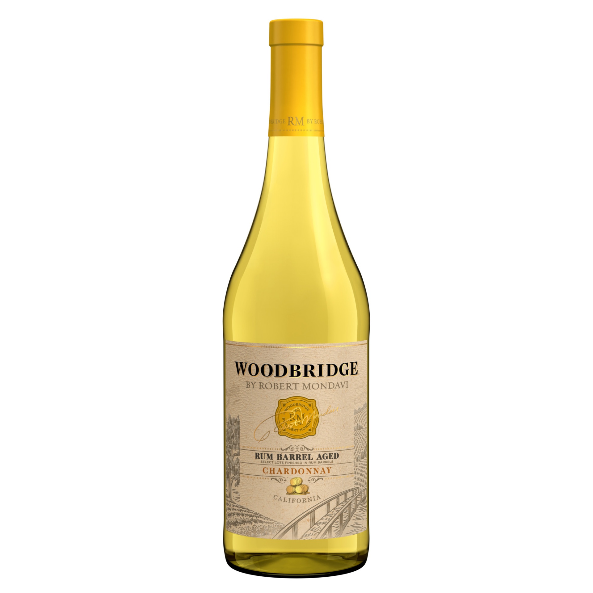 slide 1 of 1, Woodbridge Rum Barrel Aged Chardonnay White Wine, 750 ml