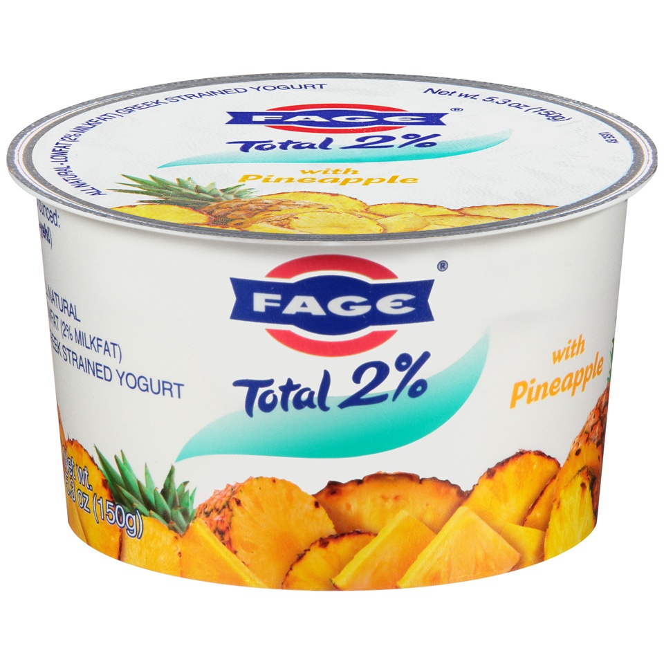 slide 1 of 1, Fage Low Fat Greek Yogurt With Pineapple, 5.3 oz