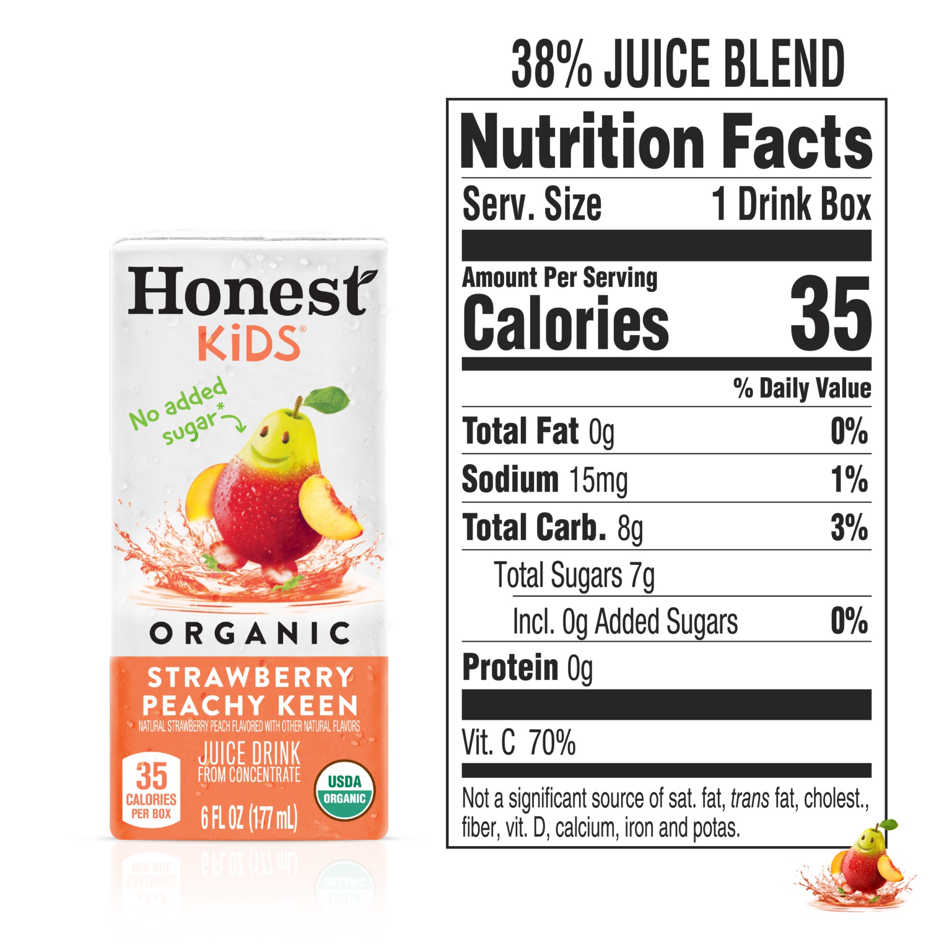 slide 16 of 17, Honest Kids Strawberry Peachy Keen Cartons, 6 fl oz, 8 Pack, 8 ct