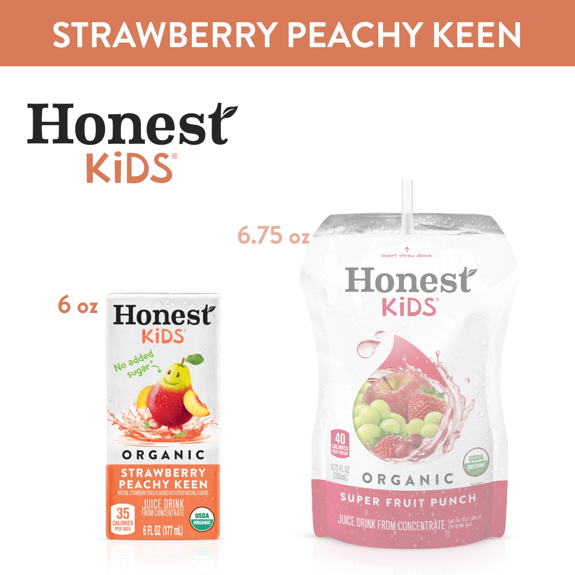 slide 2 of 17, Honest Kids Strawberry Peachy Keen Cartons, 6 fl oz, 8 Pack, 8 ct