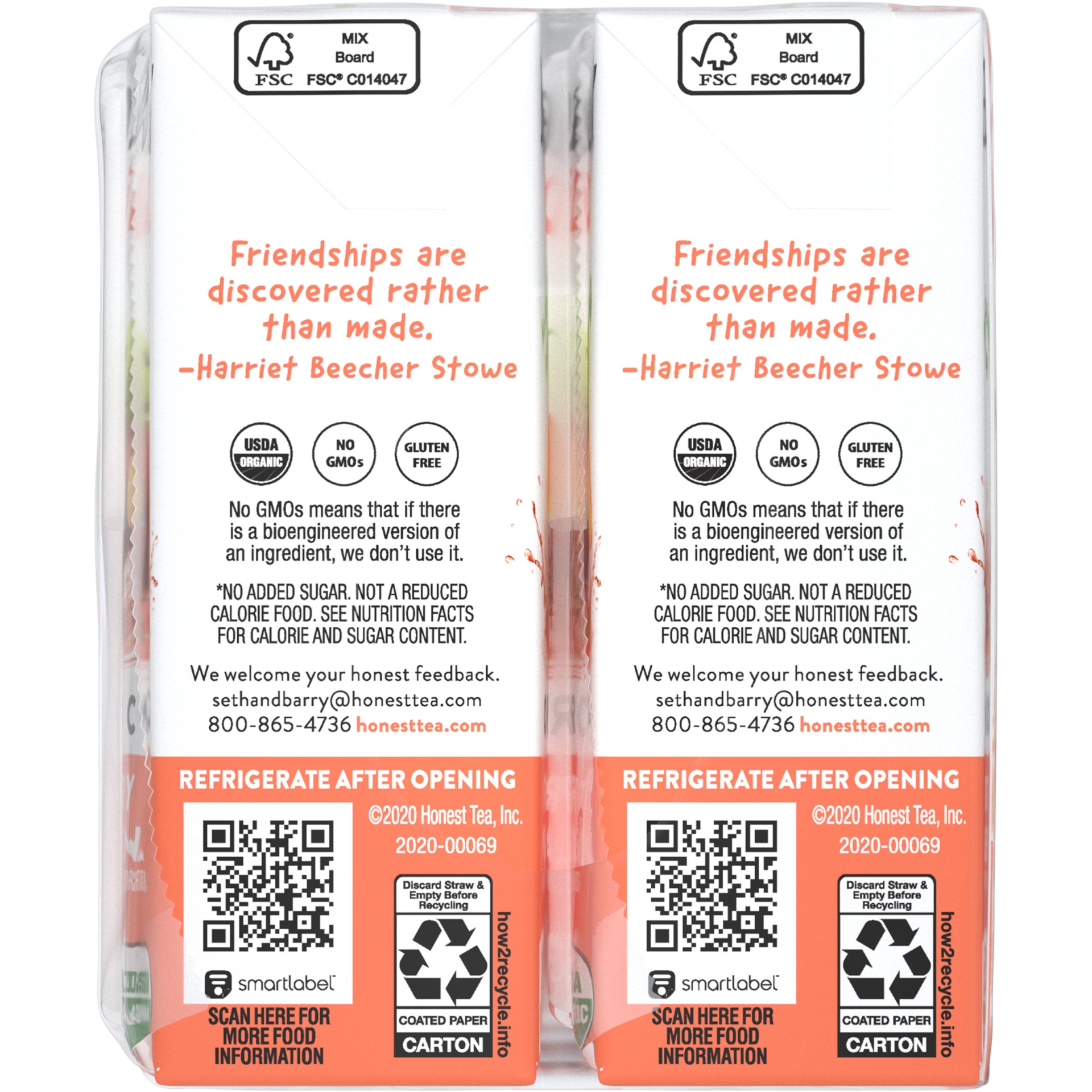 slide 6 of 17, Honest Kids Strawberry Peachy Keen Cartons, 6 fl oz, 8 Pack, 8 ct