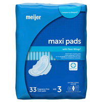 slide 11 of 21, Meijer Extra Long Super Maxi Pads with Flexi-Wings, 33 ct