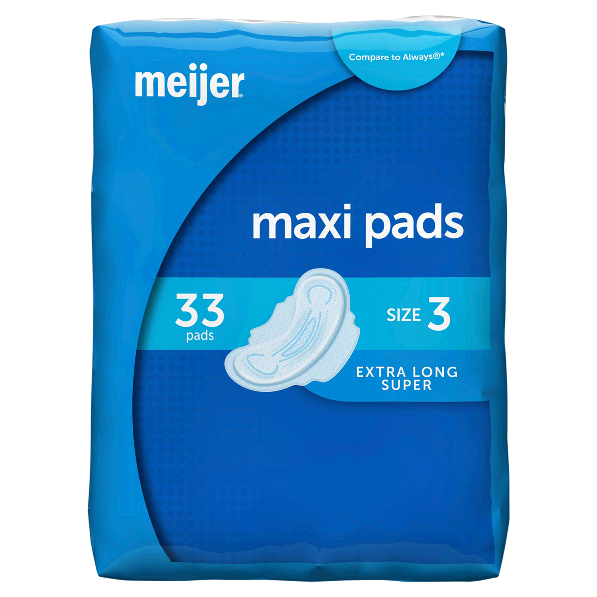 slide 1 of 1, Meijer Extra Long Super Maxi Pads with Flexi-Wings, 33 ct