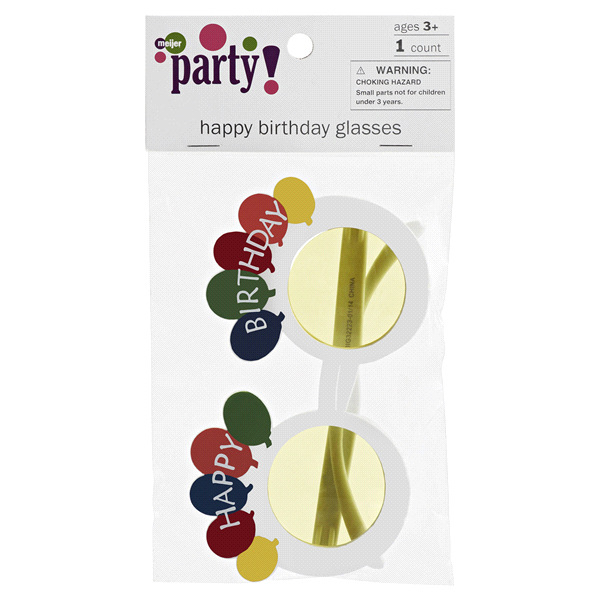 slide 1 of 2, Meijer Party Happy Birthday Glasses, 1 ct