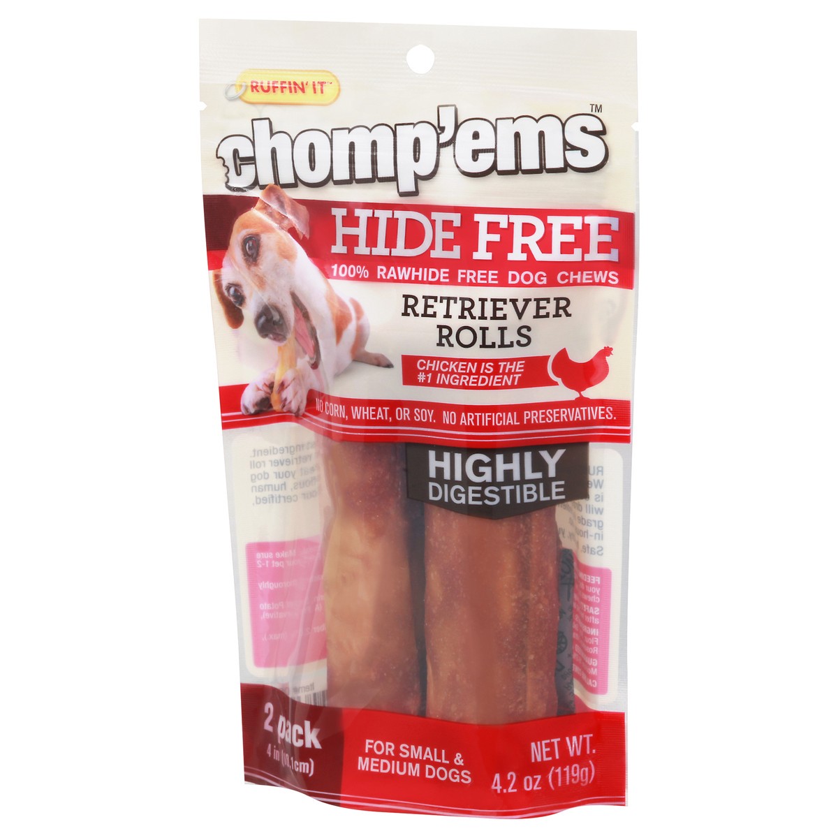 slide 6 of 9, Ruffin' It Chomp'ems Retriever Rolls Dog Chews 2 ea Bag, 2 ct