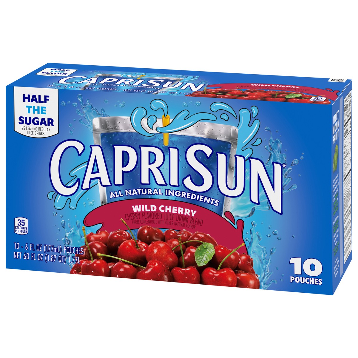 slide 5 of 9, Capri Sun Wild Cherry Flavored with other natural flavor Juice Drink Blend, 10 ct Box, 6 fl oz Pouches, 10 ct