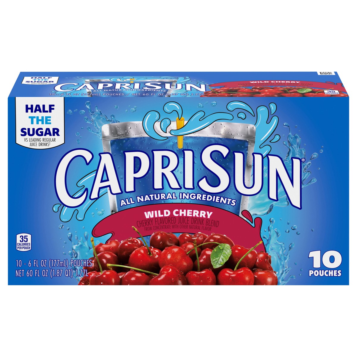 slide 1 of 9, Capri Sun Wild Cherry Flavored with other natural flavor Juice Drink Blend, 10 ct Box, 6 fl oz Pouches, 10 ct