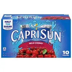 Capri Sun Wild Cherry Flavored with other natural flavor Juice Drink Blend, 10 ct Box, 6 fl oz Pouches