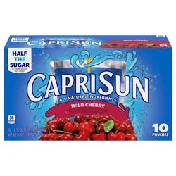 Capri Sun Wild Cherry Flavored with other natural flavor Juice Drink Blend, 10 ct Box, 6 fl oz Pouches