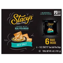 Stacy's Baked Pita Chips Sea Salt 1 Oz, 6 Count