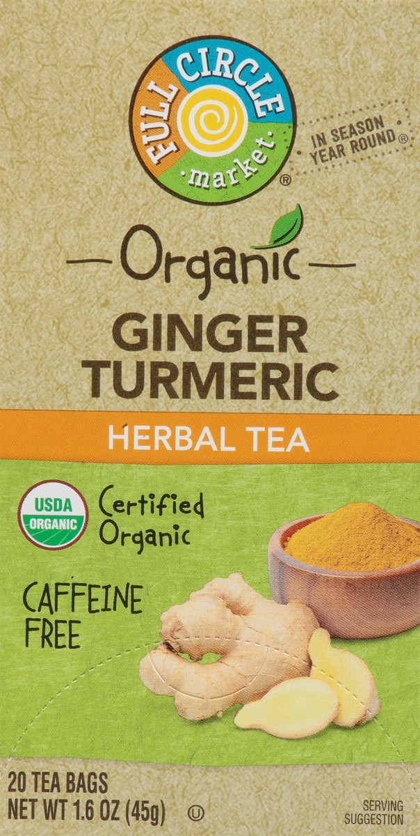slide 3 of 9, Full Circle Market Organic Caffeine Free Ginger Turmeric Herbal Tea Bags - 20 ct, 20 ct