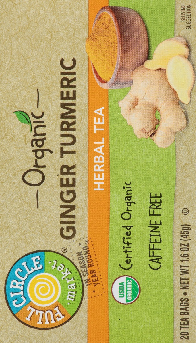 slide 4 of 9, Full Circle Market Organic Caffeine Free Ginger Turmeric Herbal Tea Bags - 20 ct, 20 ct