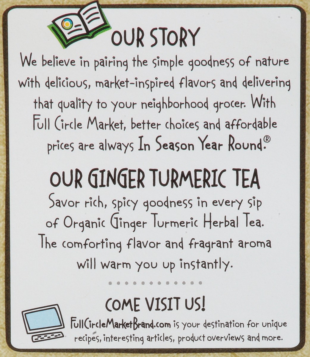 slide 5 of 9, Full Circle Market Organic Caffeine Free Ginger Turmeric Herbal Tea Bags - 20 ct, 20 ct