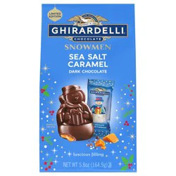 Ghirardelli Dark Chocolate Sea Salt Caramel Snowmen, 5.8 oz Bag