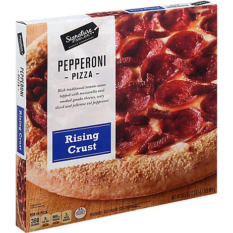 slide 1 of 1, Signature Select Pizza Rising Crust Pepperoni Frozen, 30.5 oz