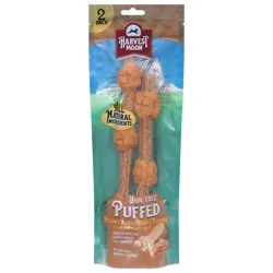 Harvest Moon Puffed Peanut Butter Triple Kabobs Dog Treat - 2 Pack