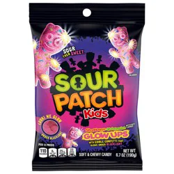 SOUR PATCH KIDS Glow Ups Strawberry-Watermelon Soft & Chewy Gummy Candy, 6.7 oz