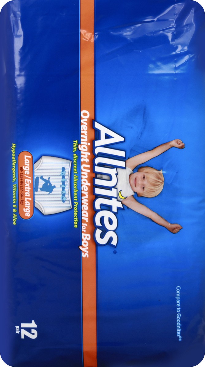 slide 8 of 11, Allnites Overnight For Boys Large/Extra Large Underwear 12 ea, 12 ct