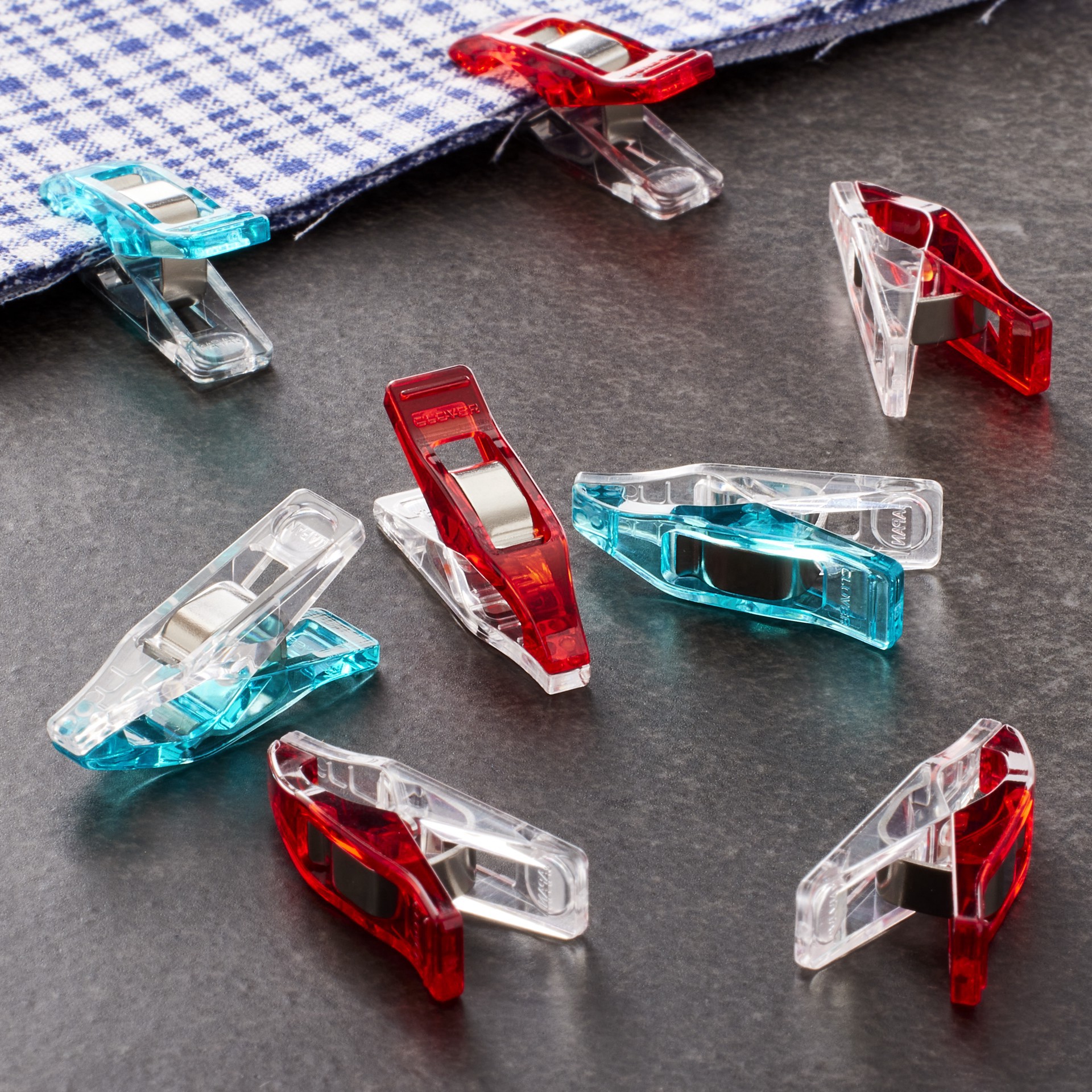slide 3 of 4, Clover Blue & Red Wonder Clips, 20ct., 20 ct