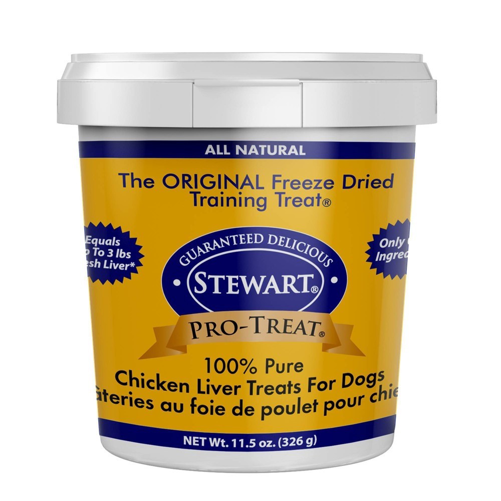 slide 3 of 3, Stewart Freeze-Dried Chicken Liver Dog Treat Tub, 11.5 oz