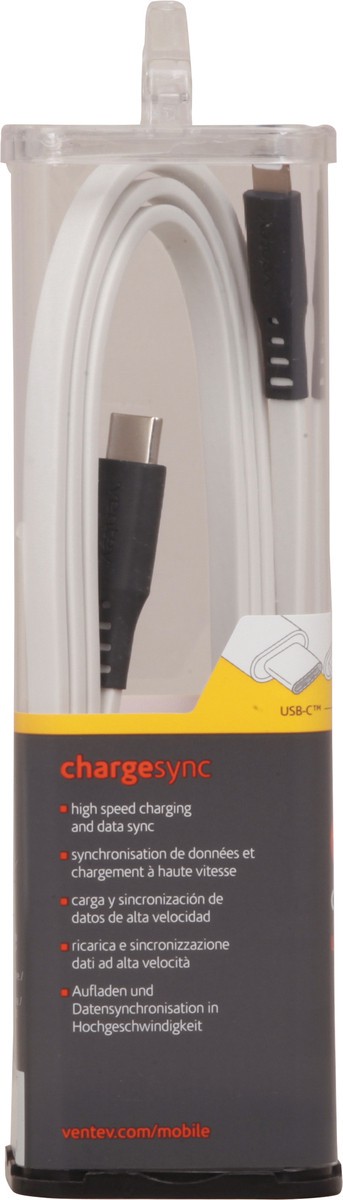 slide 2 of 10, Ventev White Type-C Chargesync Lightning Cable Charger, 3 ft